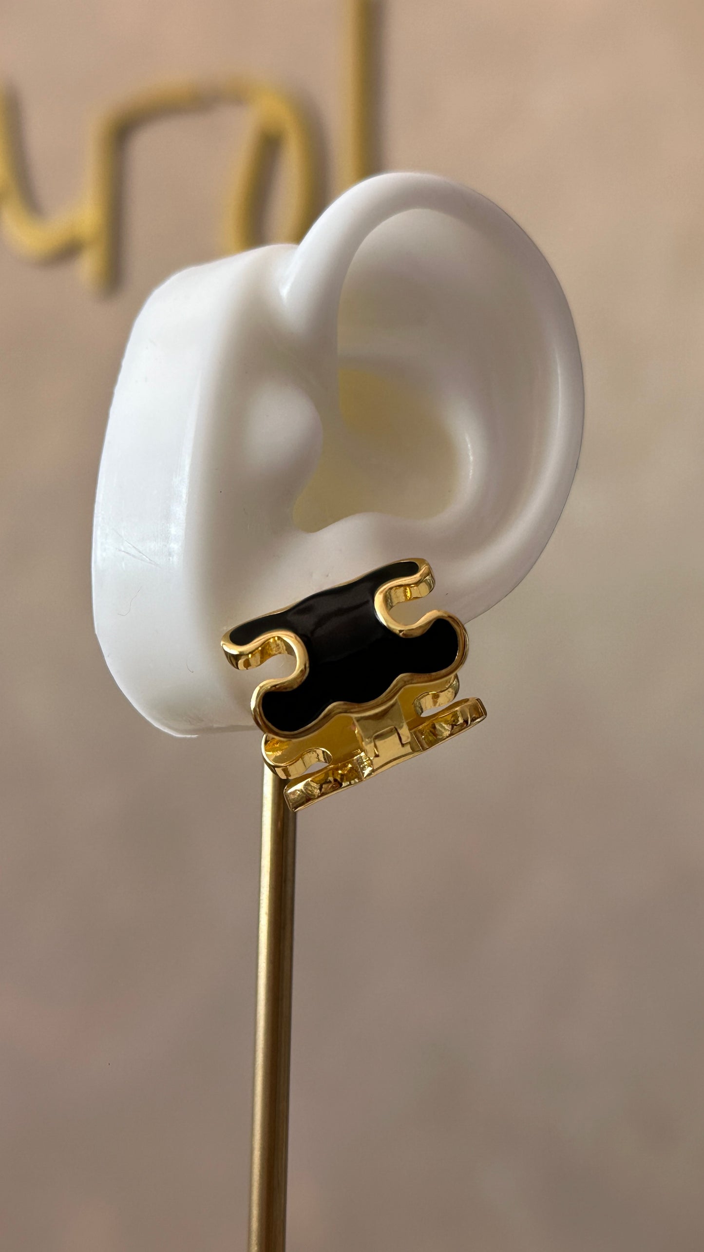 Black & Gold Earring