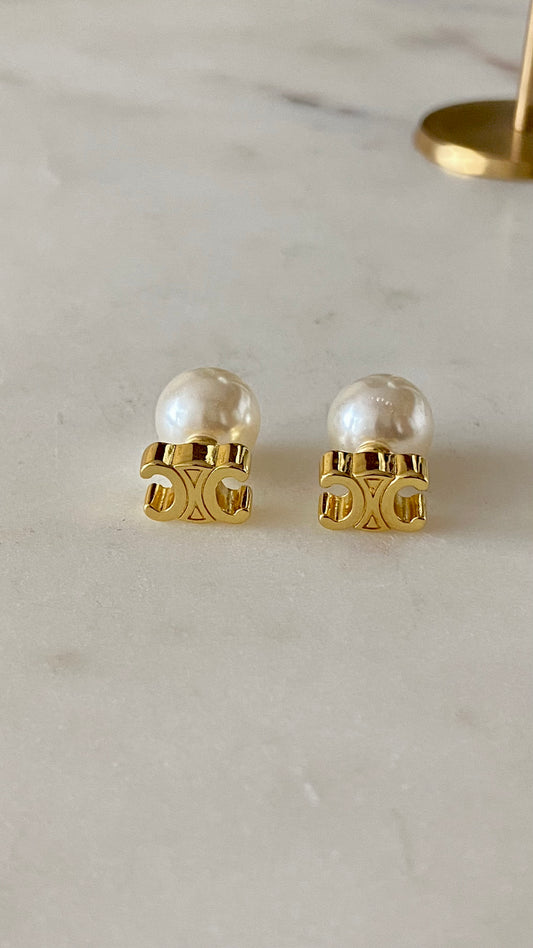 Gold Pearl Studs