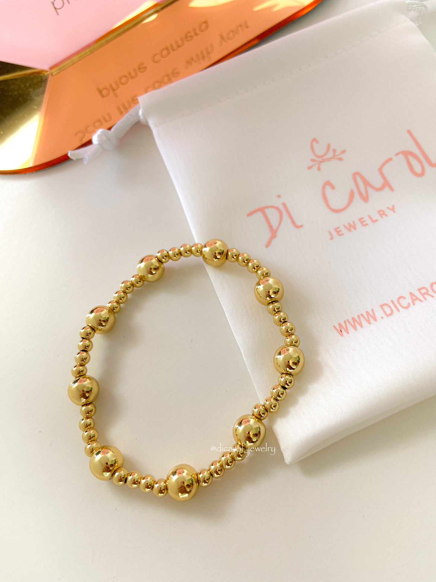 Elastic Gold Beads Bracelet