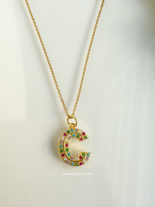 Colors Initial Necklace